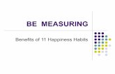 BE MEASURING: benefits of 11 happiness habits in infographics