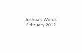Joshua’s words