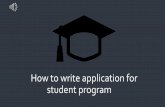 How to write application for a student program