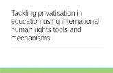 Presentation of the project on privatisation in education and human rights