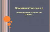Communication culture and context