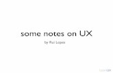 Some notes on UX