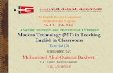 Using moderm technology in teaching english