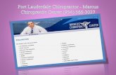 Fort Lauderdale Chiropractor - Marcus Chiropractic Center (954) 566-3027