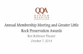 QQA Annual Report and Greater Little Rock Preservation Awards 2014