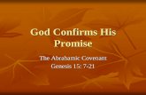 God Confirms His Promise - Genesis 15:7- 21