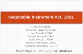 Negotiable Instrument Act 1881