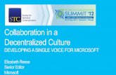 STC 2012 Collaboration in a Decentralized Culture