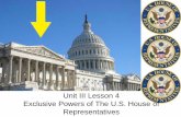 4 exclusive powers of the house of represenatives