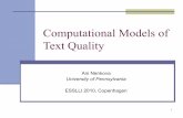 Computational Models of Text Quality