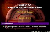 Lesson 18: Maximum and Minimum Values (Section 021 slides)