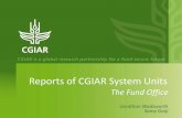 Reports of CGIAR System Units -  The Fund Office - Samy Gaiji