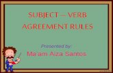 Subject – verb agreement rules