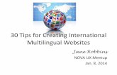 30 Tips for Creating International Multilingual Websites presented to Nova UX