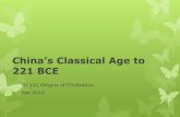 China’s classical age to 221 bce