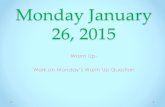 Monday january 26, 2015