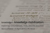 Knowledge in Knowledge Mobilization - exploring competencies, skills, and the assumed