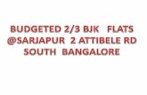 BUDGETED 2/3 BHK FLATS @RS.21 LACS ONWARDS-SARJAPUR  TO ATTIBELE RD