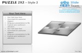 Puzzle pieces  2x2 style design 2 powerpoint ppt slides.