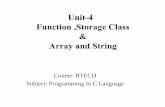 Btech i pic u-4 function, storage class and array and strings