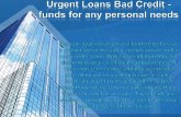 Urgent loans with bad credit