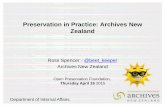 OPF Webinar: Preservation in Practice - Archives New Zealand
