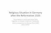 Religious situation in germany after the reformation 1525