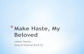 Song of Solomon 8v13-14 Make Hast My Beloved