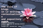 The role of blogs in L2 writing contextualization and expository reach