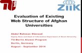 Evaluation of Existing Web Structure of Afghan Universities
