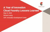 Cloud Foundry Summit 2015: A Year of Innovation: Cloud Foundry Lessons Learned
