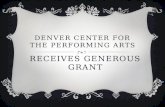 Denver Center for the Performing Arts receives generous grant!