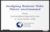 Analysing business risks; macro environment