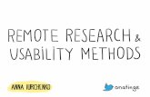 Remote user research & usability methods to gather important insights fast