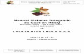Manual sistema integ. hseq chocolates caoca s.a.s.