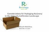 Sustainable Packaging Workshop - CalRecycle