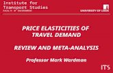 Price elasticities of  travel demand - review and meta analysis
