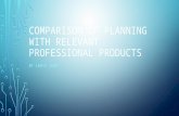 Comparison of planning with relevant professional products