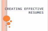 Creating effective resumes