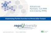 Rego University: Advanced Portlets, CA PPM (CA Clarity PPM)