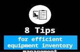 8 Tips for efficient equipment inventory management