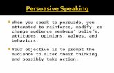 Building on persuasive speaking online class