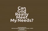 Can God Really Meet My Needs?