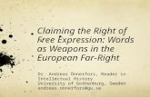 Claiming the right of free expression: Words as Weapons in the European Far-right