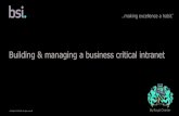 Building and managing a business critical intranet