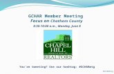 June 2015 GCHAR Member Meeting: Chatham County