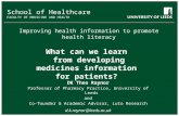 What can we learn from developing medicines information for patients?