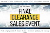 Hyundai Final Clearance Sales Event l Colorado Springs , CO