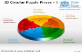 How to make create 3 d doughnut chart circular puzzle with hole in center pieces 5 stages style 5 powerpoint presentation slides and ppt templates graphics clipart