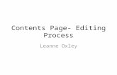 Contents page  editing process
